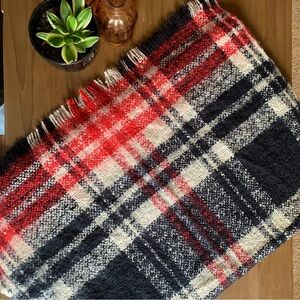 Extra Large Oversized Plaid Scarf in Red and Black